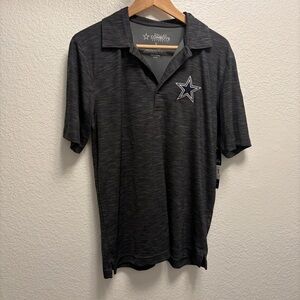 Dallas Cowboys Polo Shirt Men’s Size Small Grey Authentic Polyester NFL Top New